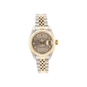 Rolex Datejust  69173 26mm Grey Jubilee  Diamond (O.S) Dial Fluted Bezel Jubilee